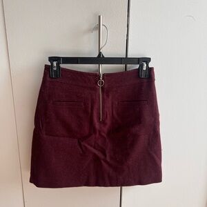 Madewell Maroon Mini Pencil Skirt for Casual Night Out